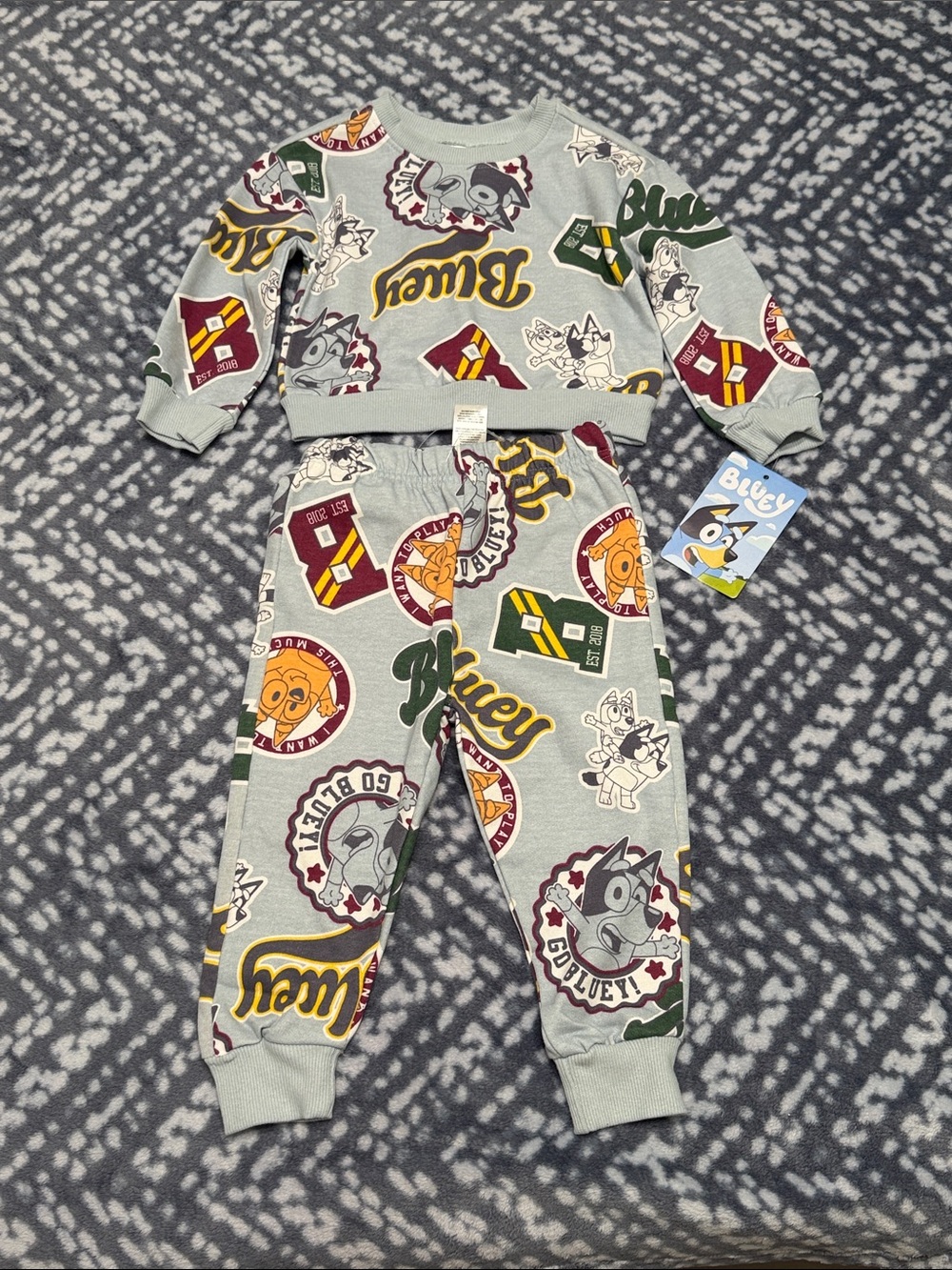 Lucy Gray Kids Pajama Set with Green Yellow Burgundy Accents